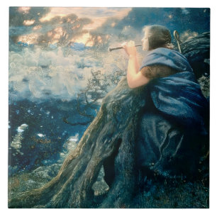 "Fantasy at Twilight" by Edward Robert Hughes Ceramic Tile