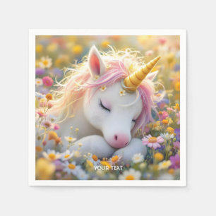 Fantasy Baby Unicorn Flowers Napkins