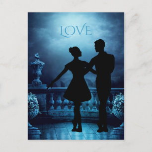 Fantasy Ballerina Dance Couple Love Postcard