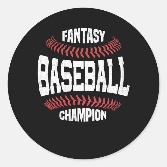 Fantasy Baseball Champion Classic Round Sticker (Front)