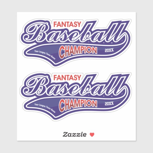 Fantasy Baseball Champion Sticker (Sheet)