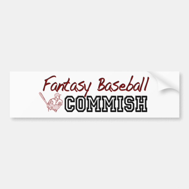 Fantasy Baseball Commish Bumper Sticker (Front)