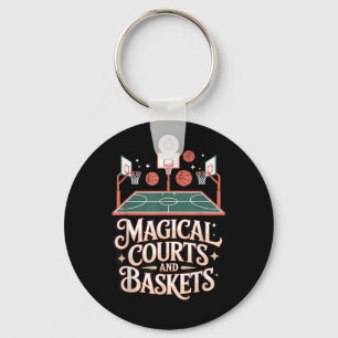 Fantasy Basketball Court Magic Draft Game Style  Keychain