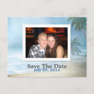 Fantasy Beach Custom Photo Wedding Save The Date Announcement Postcard