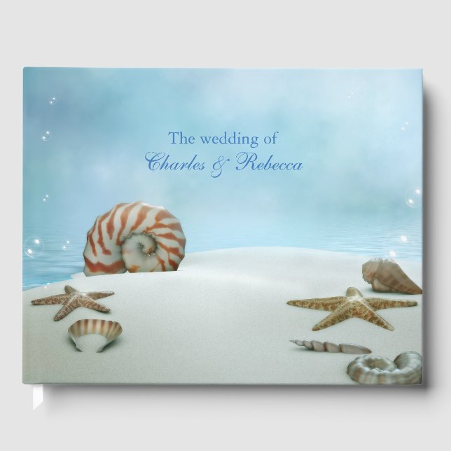 Fantasy Beach Theme Wedding Guest Book (Front)