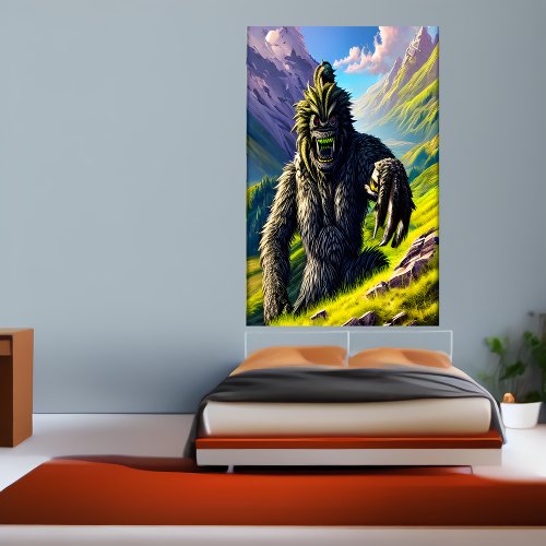 Fantasy beast in the forest  AI Art Poster