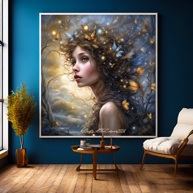 Fantasy Beautiful Colorful Butterfly Fairy Framed Art (Creator Uploaded)