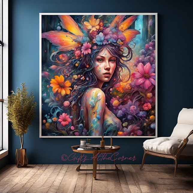 Fantasy Beautiful Colorful Flower Fairy Forest Canvas Print (Creator Uploaded)