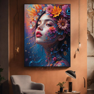 Fantasy Beautiful Colorful Flower Fairy Princess Canvas Print