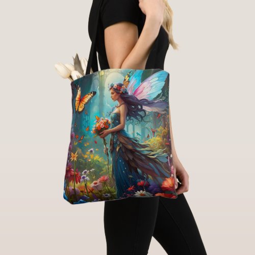 Fantasy Beautiful Fairy Flower Garden Tote Bag