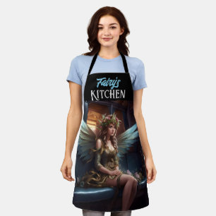 Fantasy Beautiful Fairy On A Train Apron