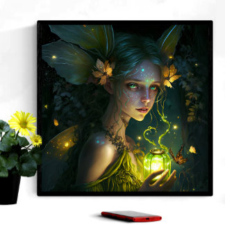 Fantasy Beautiful Green Forest Fairy 1 Poster