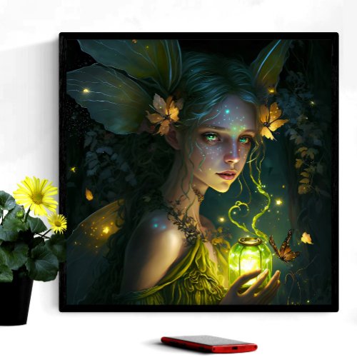 Fantasy Beautiful Green Forest Fairy 1 Poster