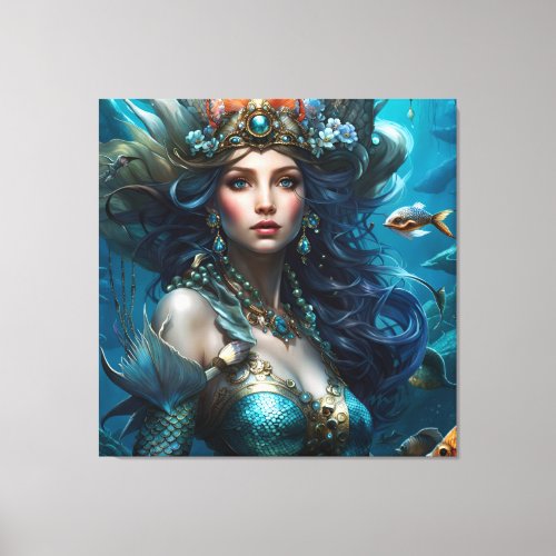 Fantasy Beautiful Mermaid Princess Canvas Print