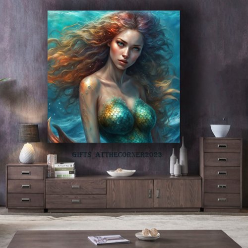Fantasy Beautiful Mermaid Princess  Canvas Print