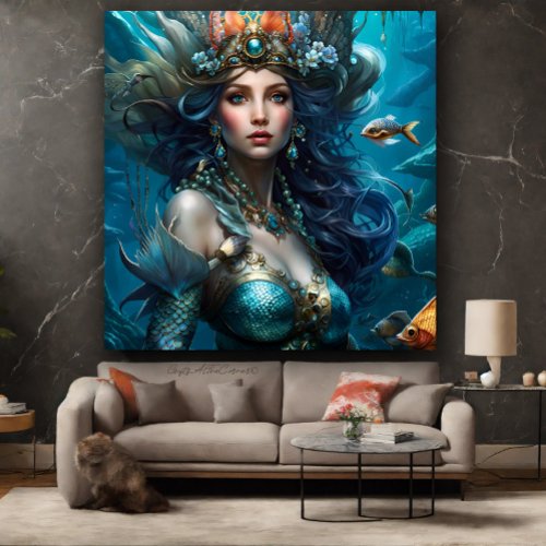 Fantasy Beautiful Mermaid Princess Canvas Print