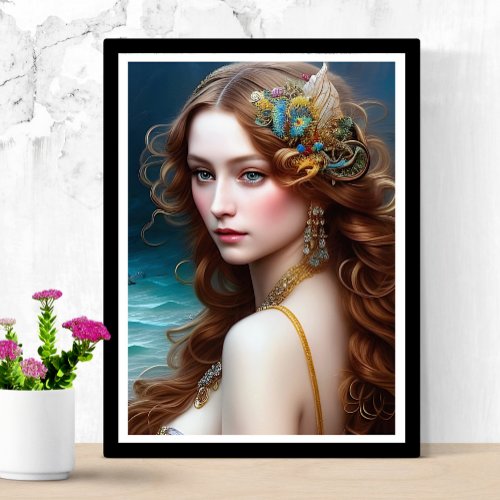 Fantasy Beautiful Mermaid Princess Poster