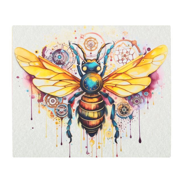 *~* Fantasy Bee Mandala  Rainbow SC5  Metal Print (Front)