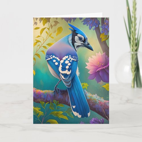 Fantasy Birds Blue Jay Card