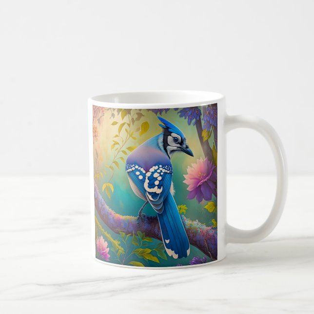 Fantasy Birds Blue Jay Coffee Mug (Right)