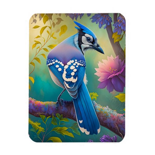 Fantasy Birds Blue Jay Magnet