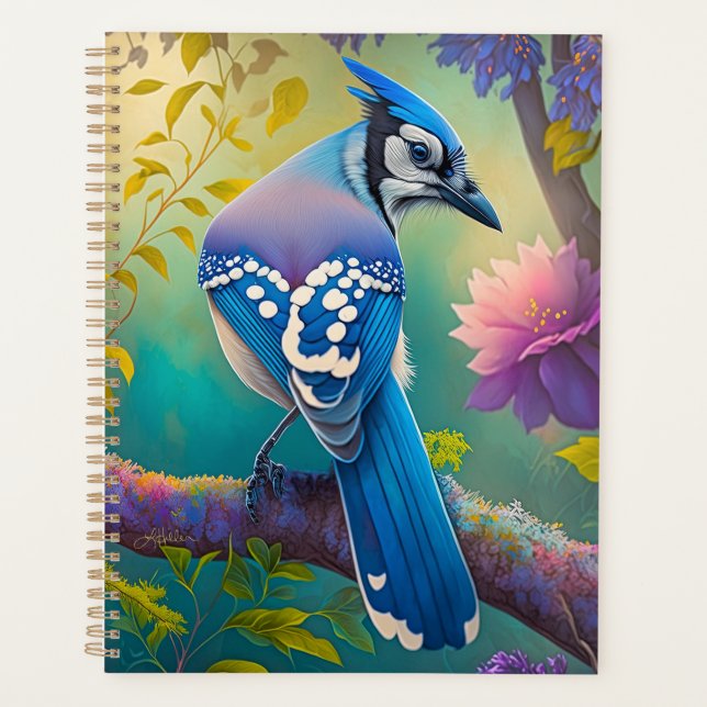 Fantasy Birds Blue Jay Planner (Front)