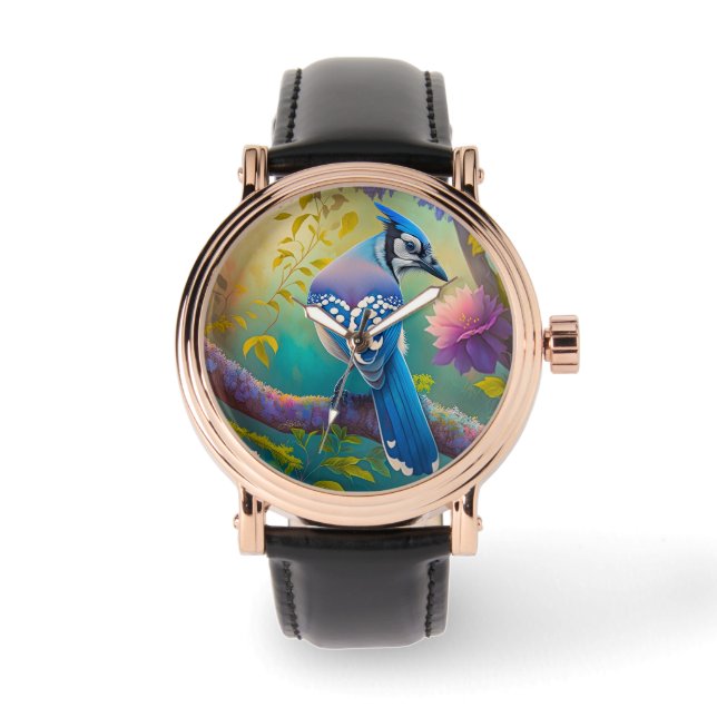 Fantasy Birds Blue Jay Watch (Front)