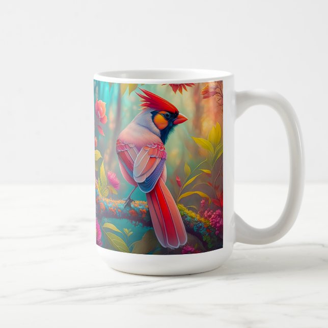 Fantasy Birds Male Cardinal Coffee Mug (Right)