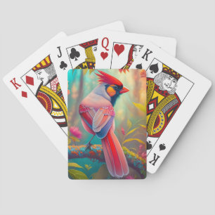 Fantasy Birds Male Cardinal Poker Cards