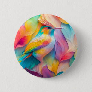 Fantasy Birds Silk Bird Button