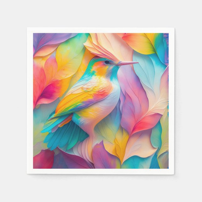 Fantasy Birds Silk Bird Napkins (Front)