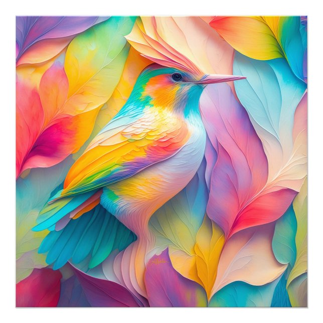 Fantasy Birds Silk Bird Photo Print (Front)