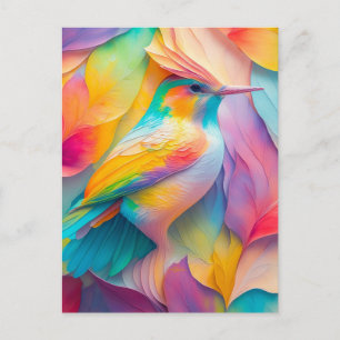 Fantasy Birds Silk Bird Postcard
