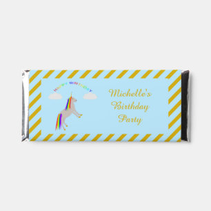 Fantasy Birthday Unicorn Rainbow and Clouds Hershey Bar Favors