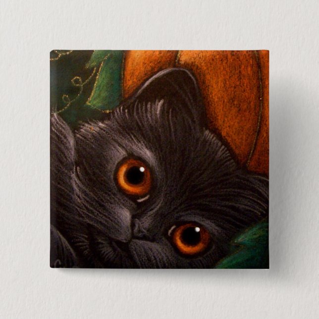 FANTASY BLACK CAT HALLOWEEN Button (Front)