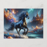 Fantasy Black Half Arabian Horse Postcard at Zazzle