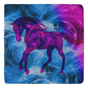 Fantasy Black Horse Animal Art Trivet