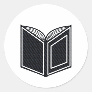 Fantasy Black Obsidian Dragon Scales book Classic Round Sticker