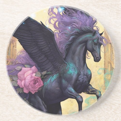 Fantasy Black Pegasus Coaster