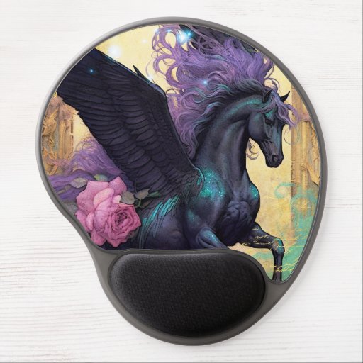 Fantasy Black Pegasus Gel Mouse Pad