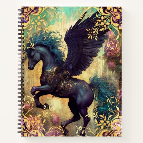 Fantasy Black Pegasus Notebook