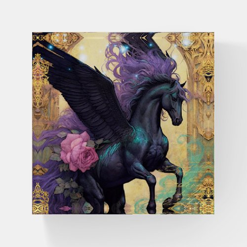 Fantasy Black Pegasus Paperweight