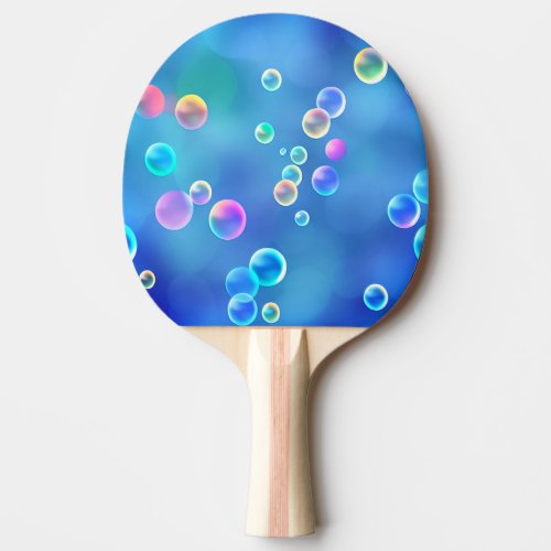 Fantasy blue bubbles ping pong Paddles