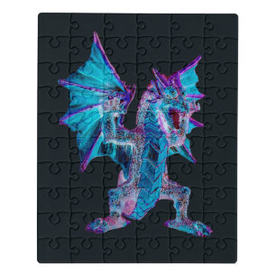 Fantasy Blue Fire Dragon Acrylic Jigsaw Puzzle