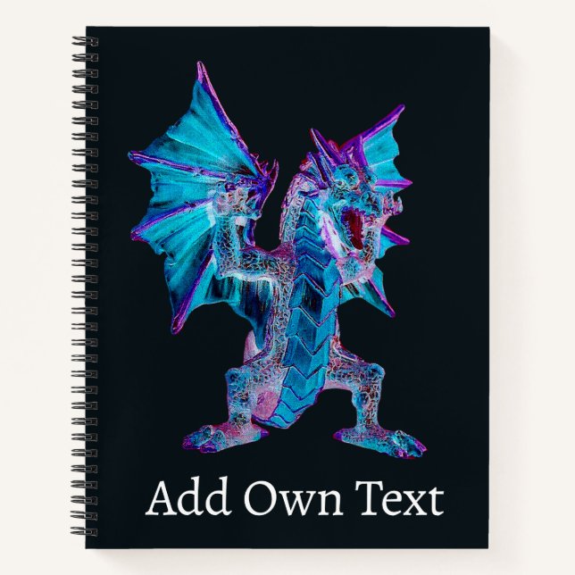 Fantasy Blue Fire Dragon  Notebook (Front)