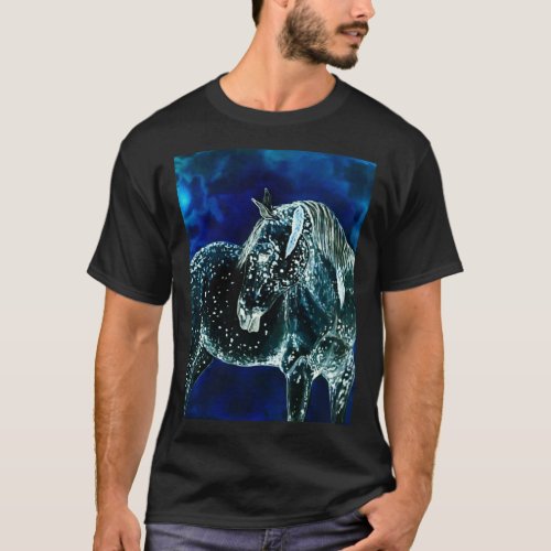 Fantasy blue horse painting 1 T_Shirt