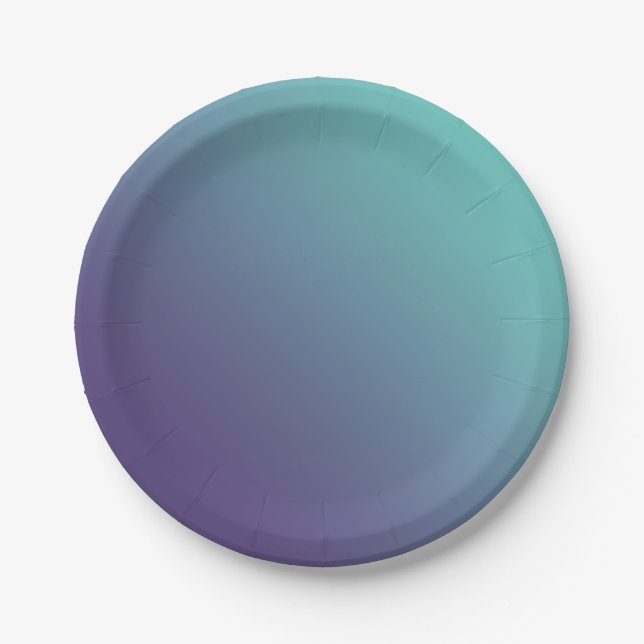 FANTASY Blue + Purple Gradient Color Paper Plates (Front)