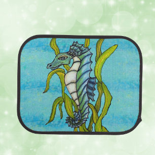 Fantasy Blue Sea Dragon Seahorse Seaweed Car Mat