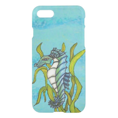 Fantasy Blue Sea Dragon Seahorse Seaweed iPhone SE87 Case