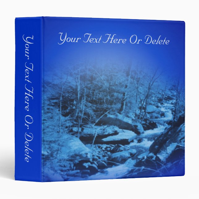Fantasy Blue Stream Nature Art Personalized Binder (Front/Spine)